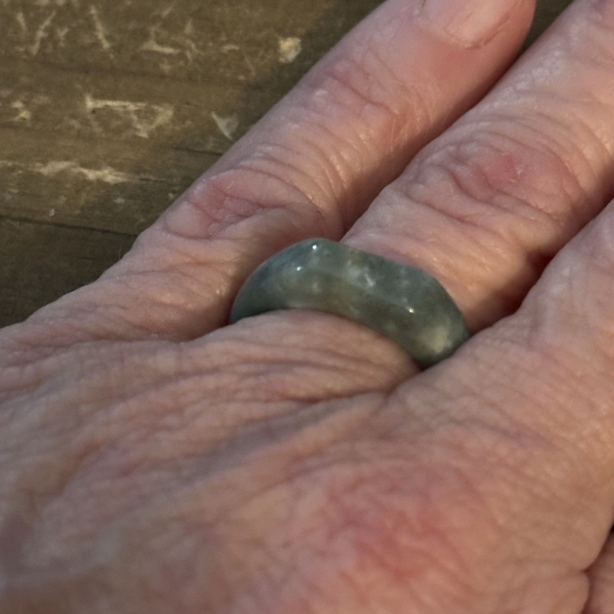 Vintage Vintage green Jade band ring Size ONE SIZE - 3 Thumbnail