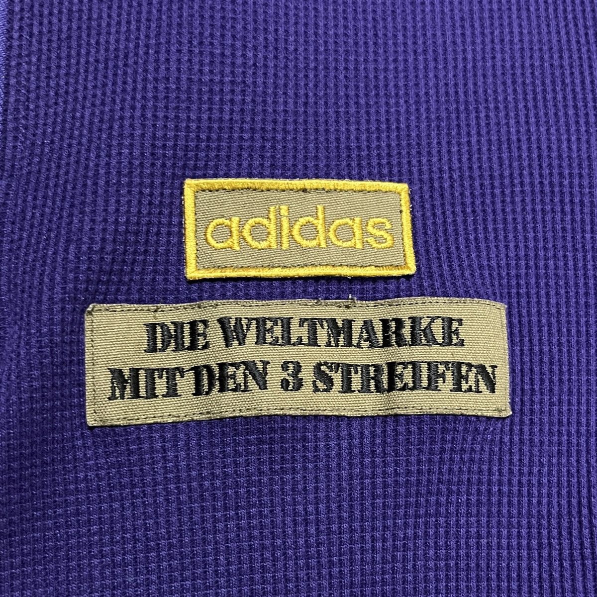 Adidas × Vintage Vintage Adidas 3 Stripes Patches Waffle Tracktop Size US S / EU 44-46 / 1 - 3 Thumbnail
