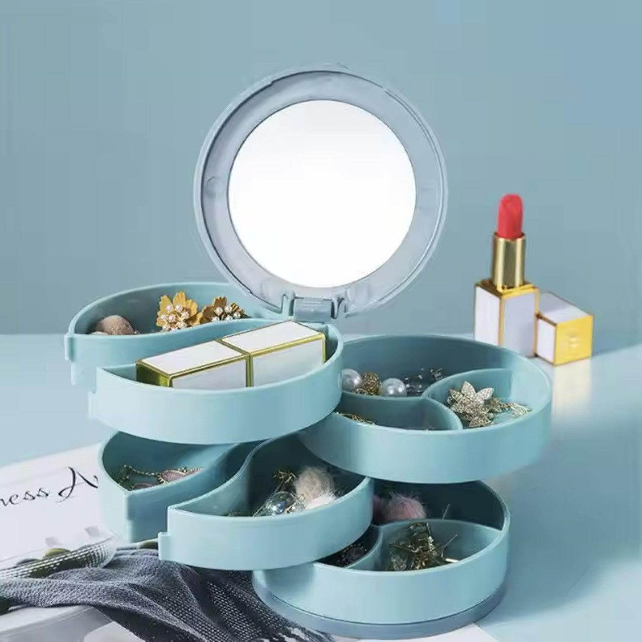 Designer Blue/Pink Jewelry Holder Stand Display Tray Jewelry Storage Size ONE SIZE - 7 Thumbnail
