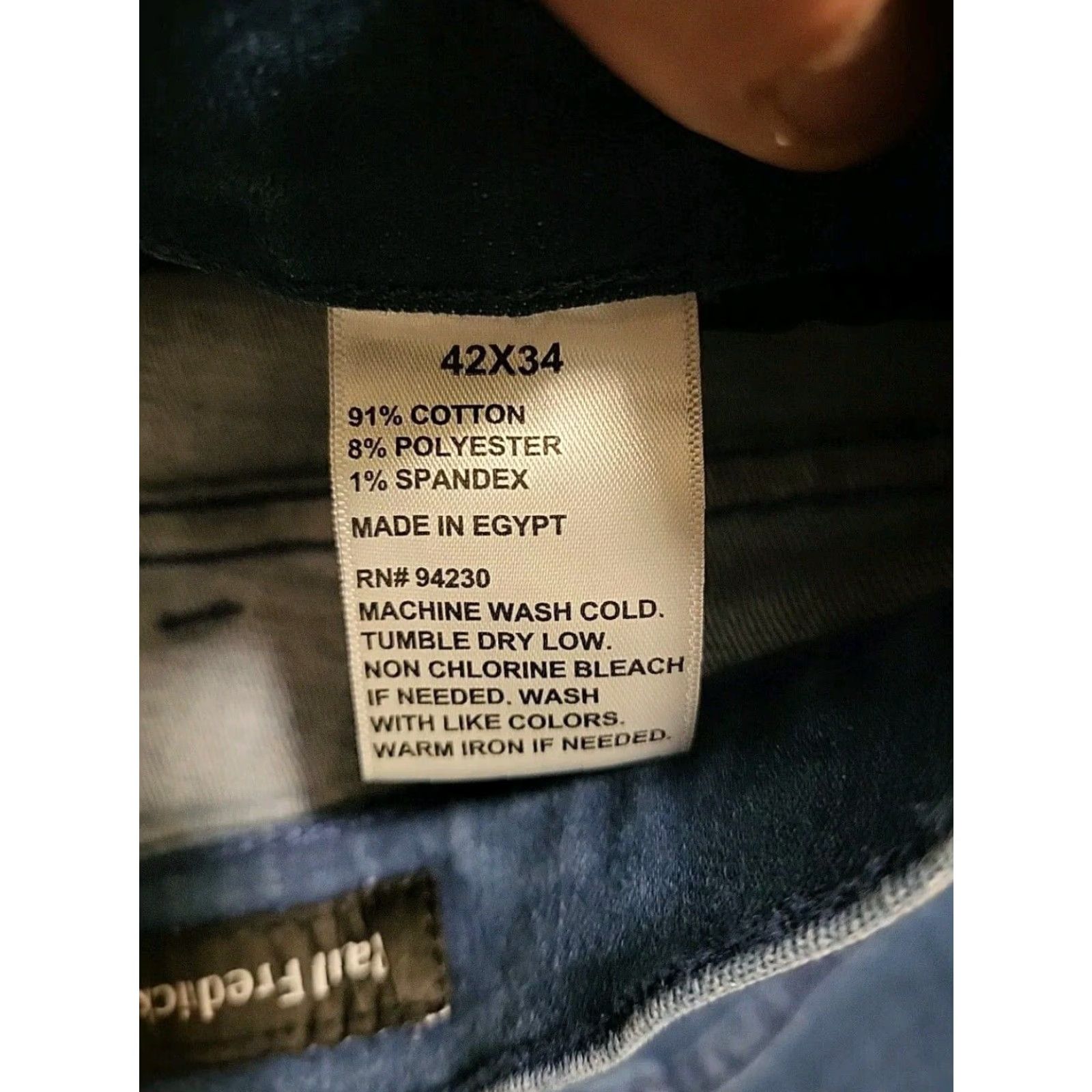 Vintage Paul Fredrick Jeans 42" X 34" Blue Cotton Blend Stretch NWT Size US 42 / EU 58 - 4 Thumbnail
