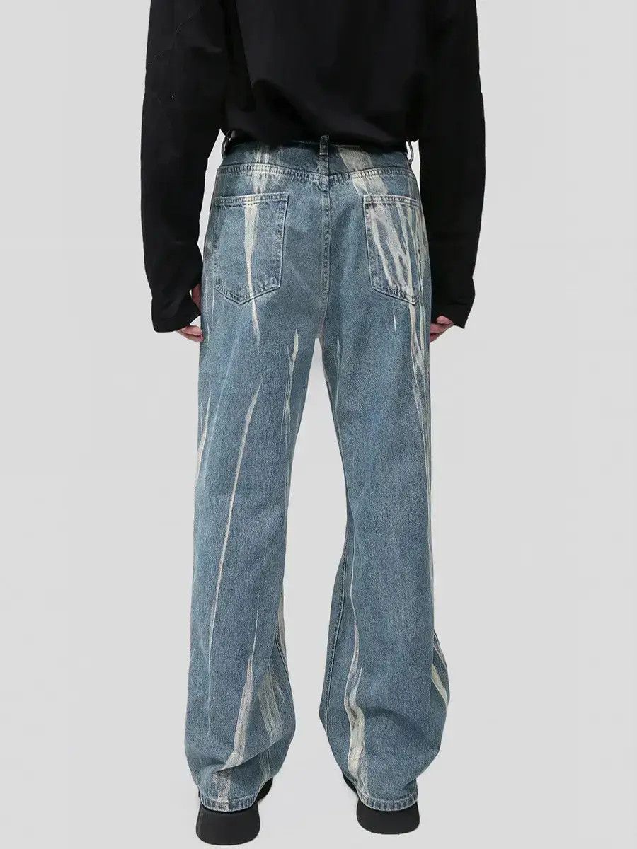 Japanese Brand Retro loose washed tie dye jeans Size US 32 / EU 48 - 3 Thumbnail