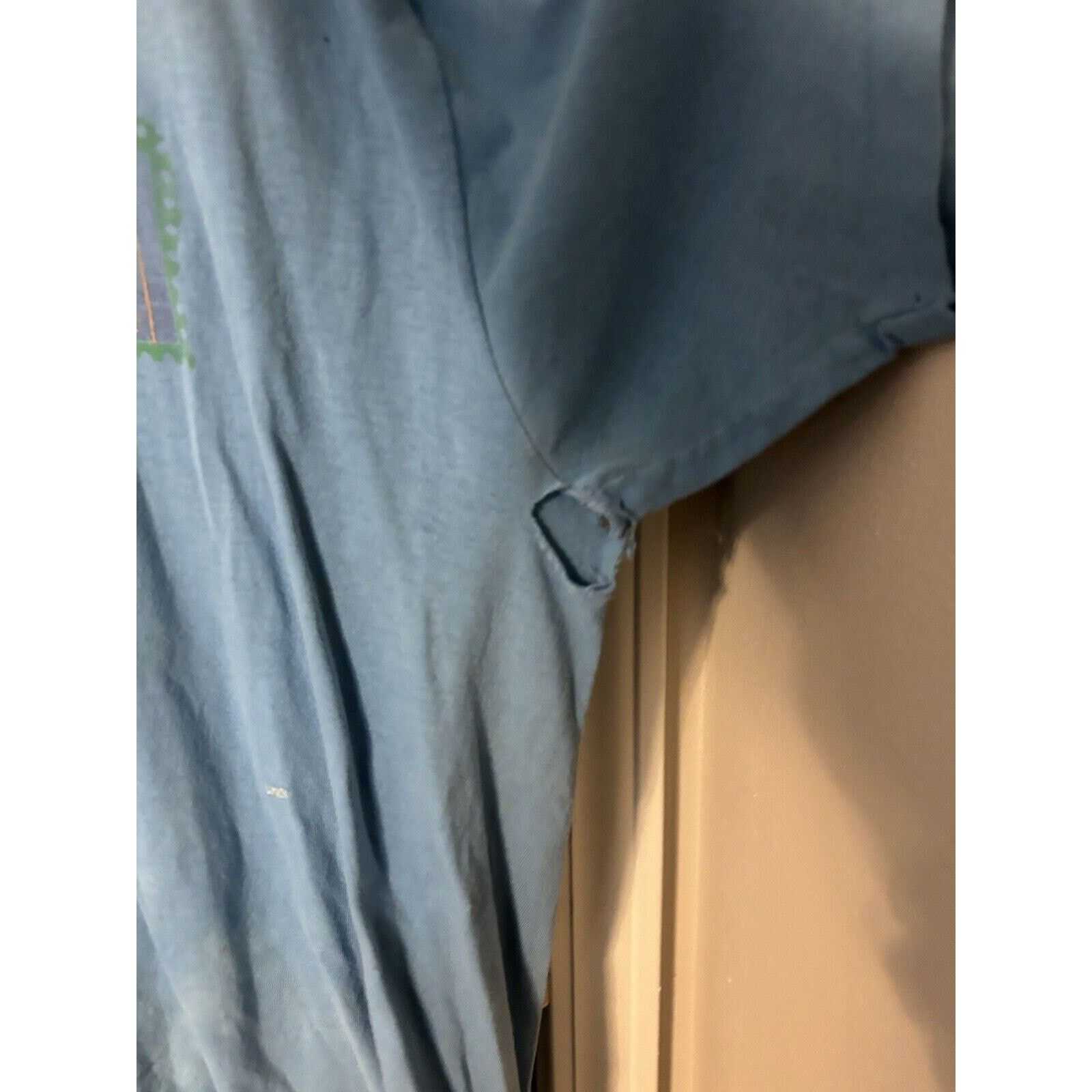 Other Vintage OP blue single stitched shirt distressed shirt rare Size US L / EU 52-54 / 3 - 5 Thumbnail