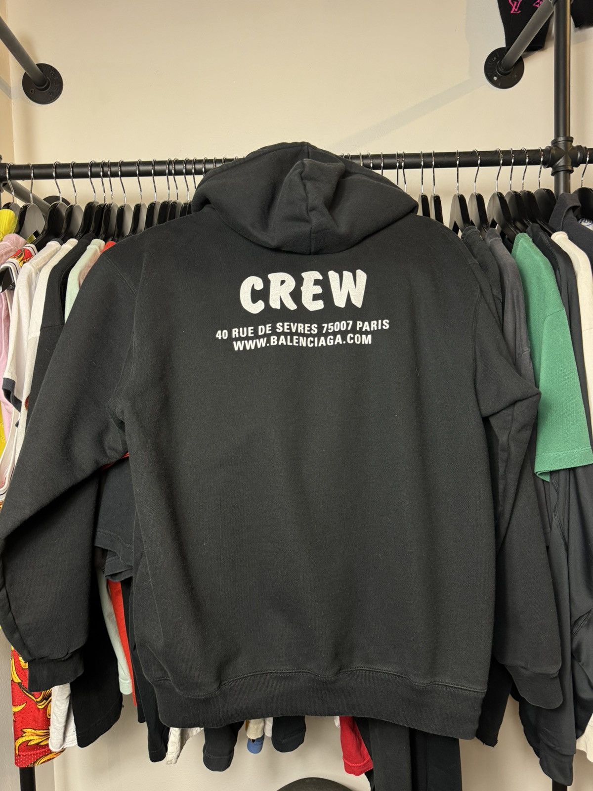 Balenciaga Balenciaga Crew Logo Spellout Black Hoodie Size US M / EU 48-50 / 2 - 5 Thumbnail