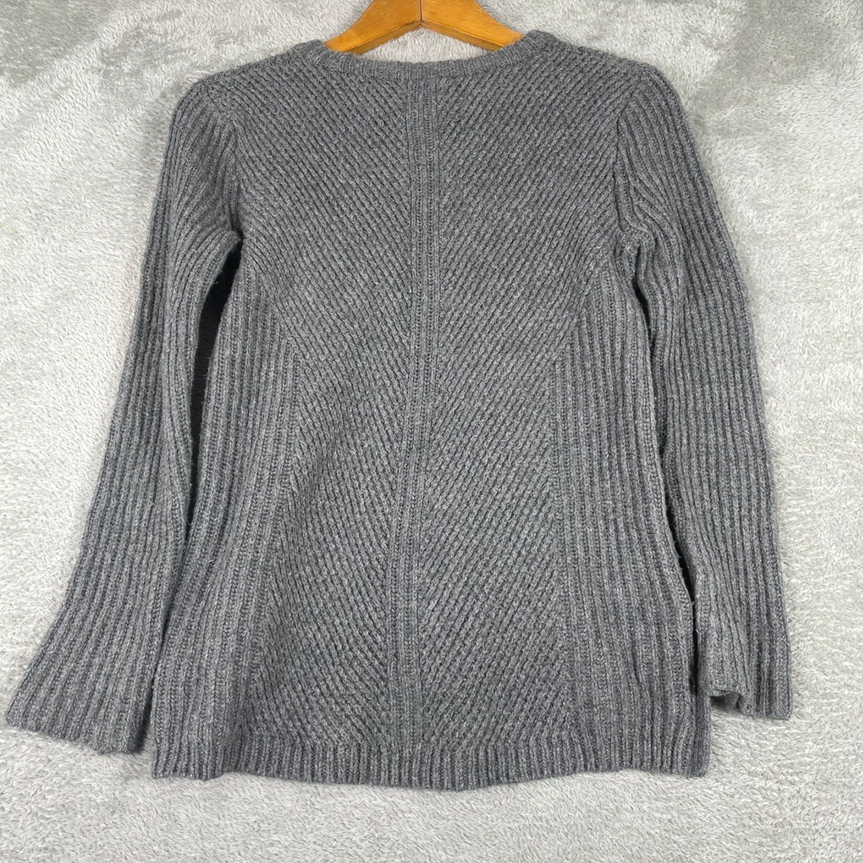 Madewell Madewell Knit Sweater Womens XS Gray Ribbed Crewneck Bohemian Cottage Size XS / US 0-2 / IT 36-38 - 3 Thumbnail