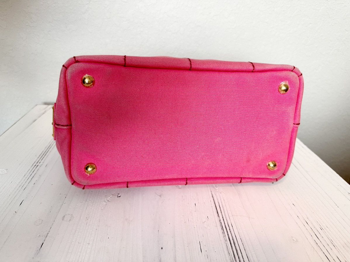 Prada Pink Prada Canapa Tote With Strap Size ONE SIZE - 3 Thumbnail
