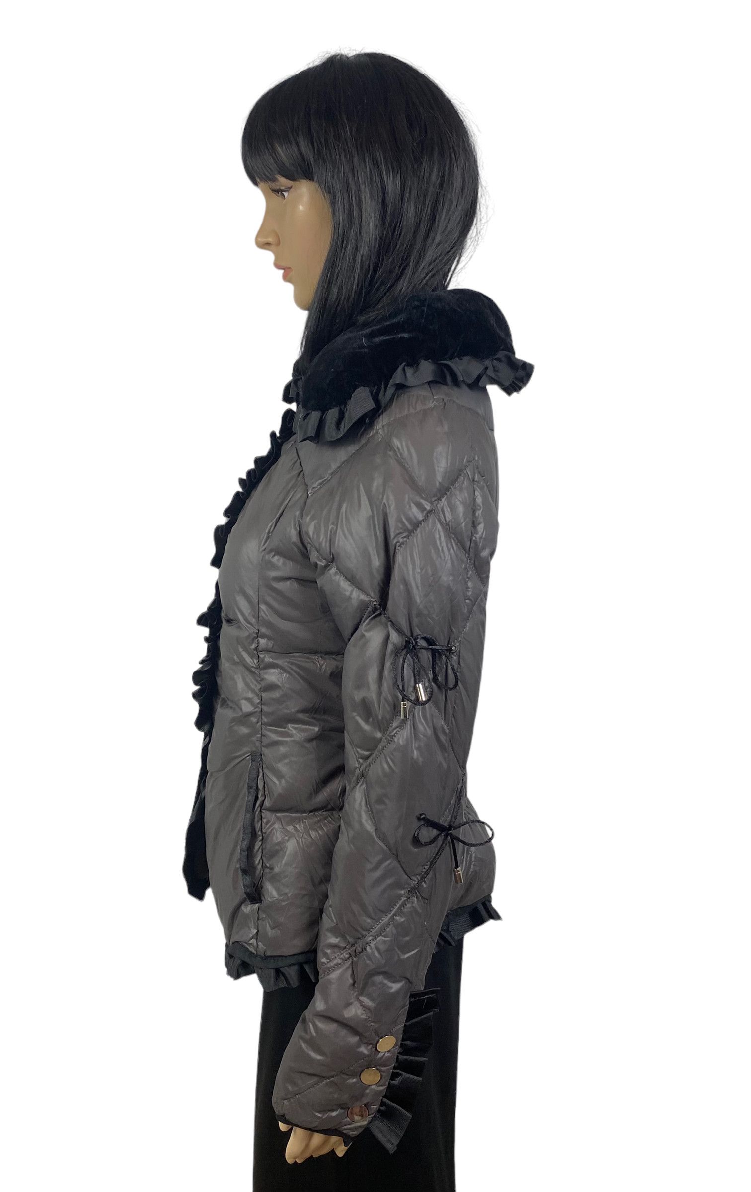 Designer Guxy Qulted Collared Ribbed Down Jacket womens size XS Size XS / US 0-2 / IT 36-38 - 4 Thumbnail