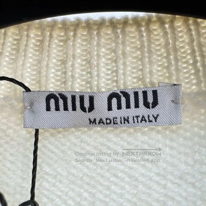 Miu Miu Miu Miu Red and White Striped Cropped Sweater . Size M / US 6-8 / IT 42-44 - 5 Thumbnail