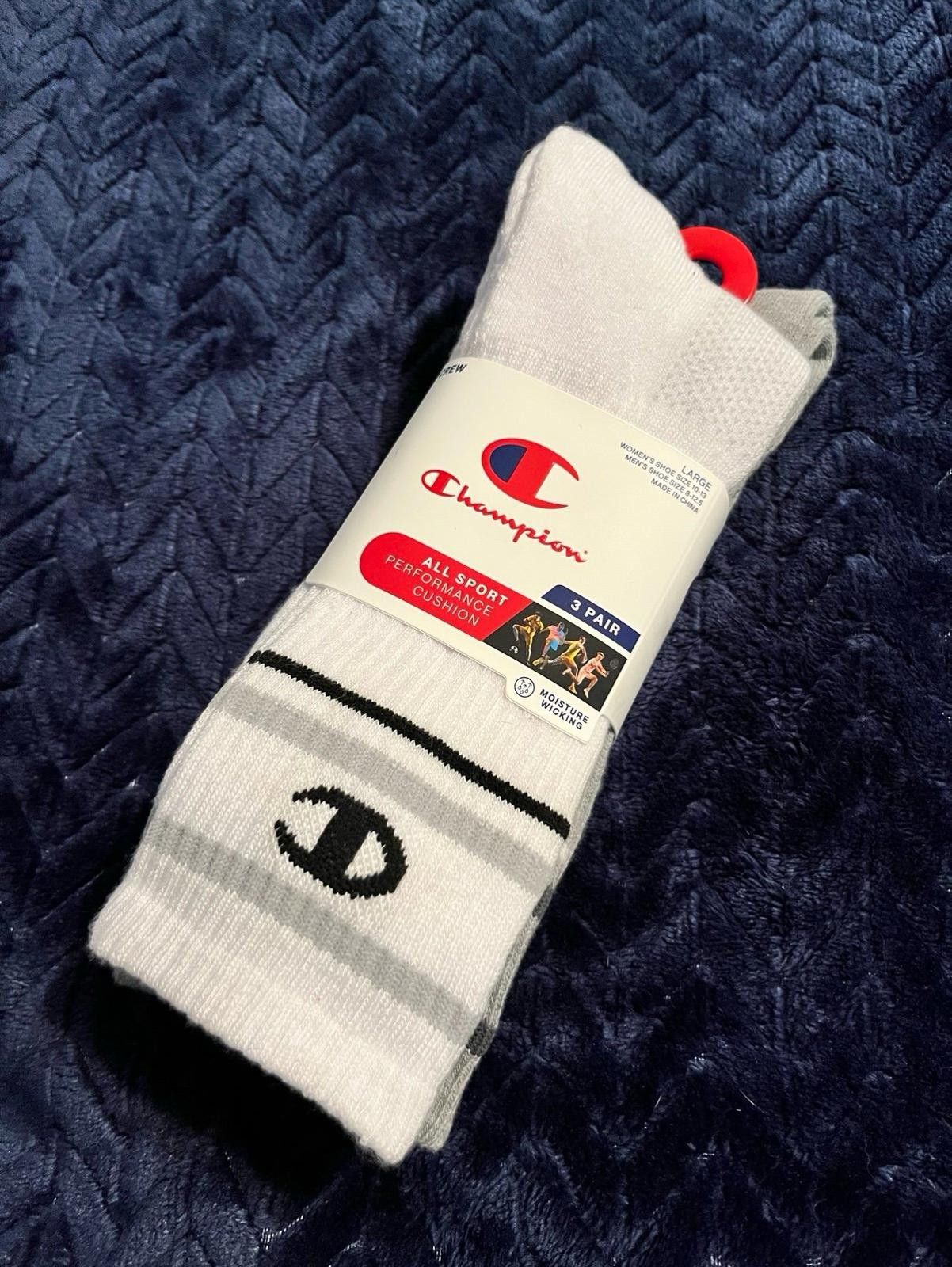 Champion Champion Performance Cushion 3 Pr Socks (White, Black, Grey) Size ONE SIZE - 1 Thumbnail