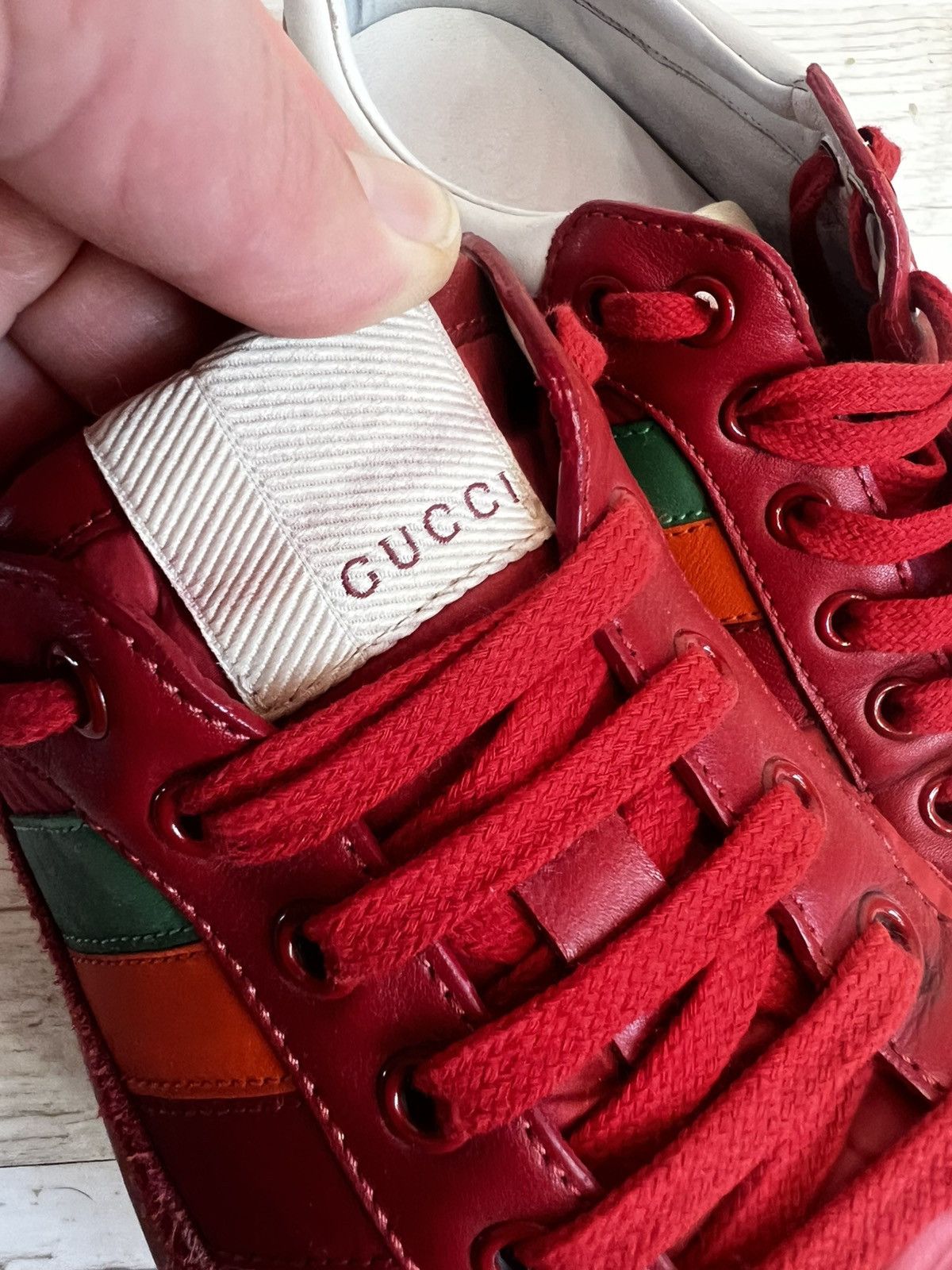Gucci Gucci Red Suede Nylon Sneakers 494761 Size 38.5 / US 8.5 Size US 8.5 / IT 38.5 - 9 Thumbnail
