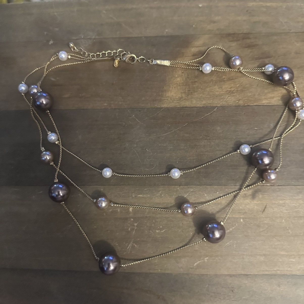 Other Layered floating pearl chain necklace Size ONE SIZE - 2 Thumbnail