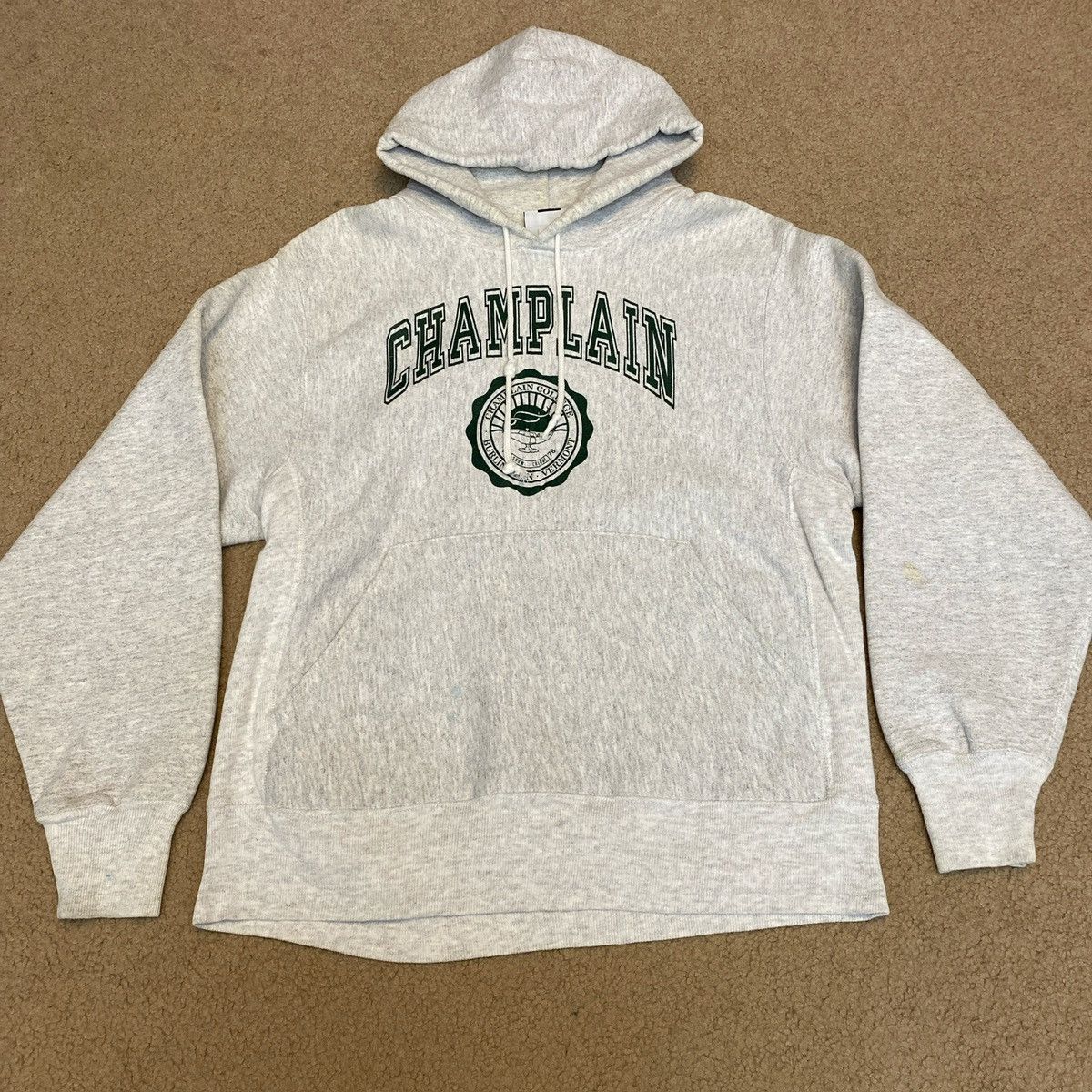 Collegiate Vintage Vintage Champlain College Lee Cross Grain Hoodie Grailed