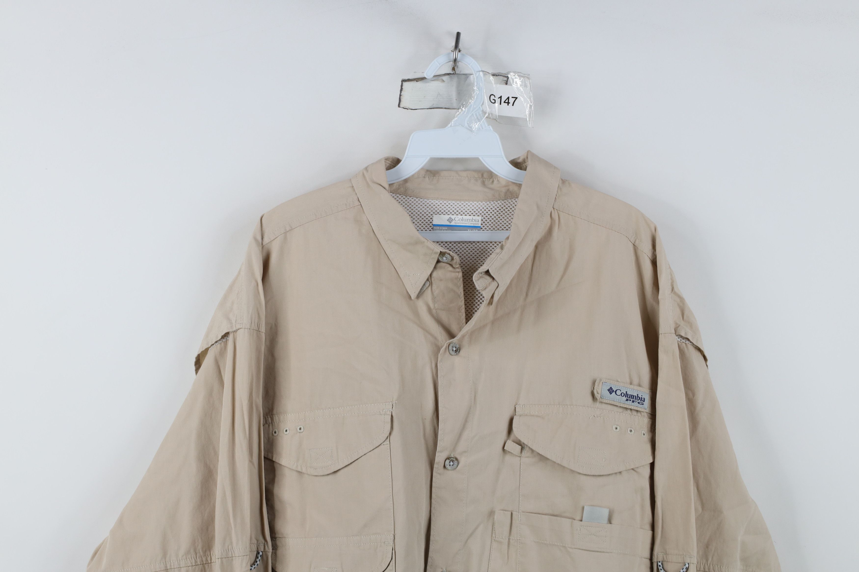 Columbia Columbia PFG Fishing Collared Button Down Shirt Beige Size US XL / EU 56 / 4 - 2 Thumbnail