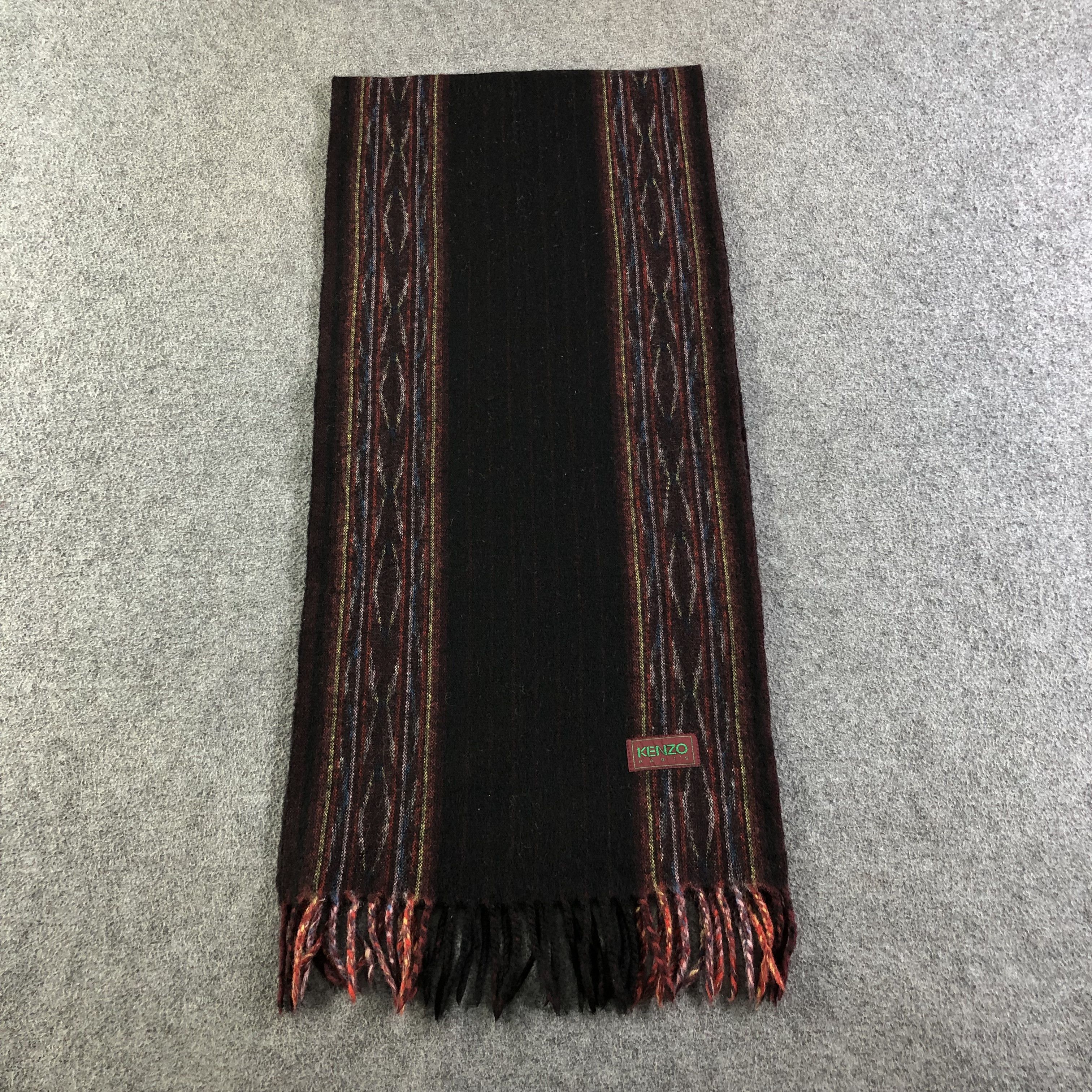 Kenzo × Vintage Kenzo Wool Scarf Muffler Neckwear V2082 Size ONE SIZE - 2 Thumbnail