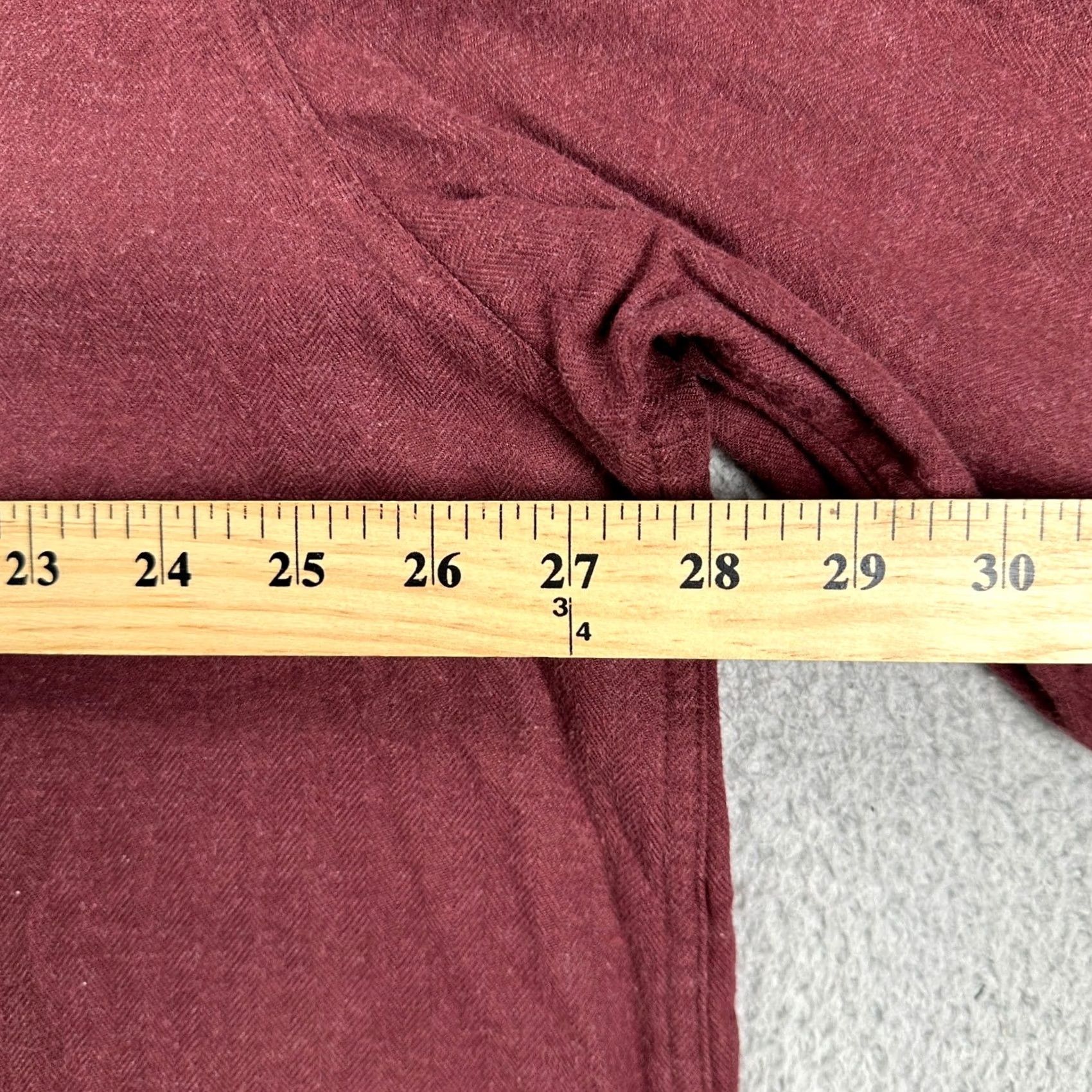 Vintage L.L. Bean Shirt Thick Flannel Men 2XL Tall Maroon Pocket Button Down Long Sleeve Shirt Mens 2XLT Red Pocket Button-Down Flannel 100% Cotton Size US XXL / EU 58 / 5 - 6 Thumbnail