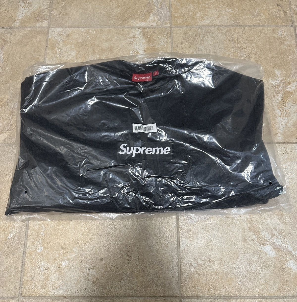 Supreme Washed Box Logo Crewneck SS25 Black Size Large
