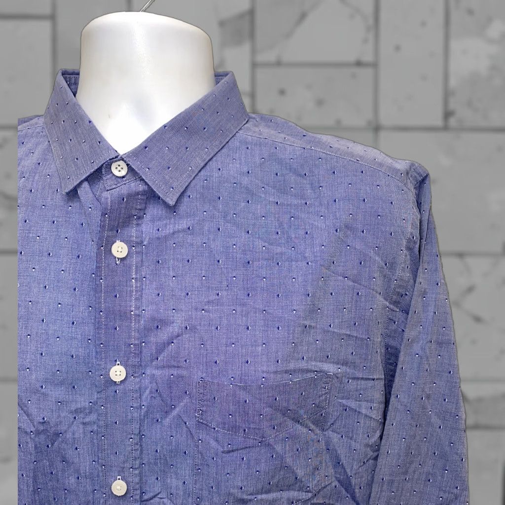UNTUCKit UNTUCKit Mens Button-Up Shirt XL Blue Long Sleeve Solid Button-Front Collared Cotton Regular Shirt Mens Size US XL / EU 56 / 4 - 1 Thumbnail