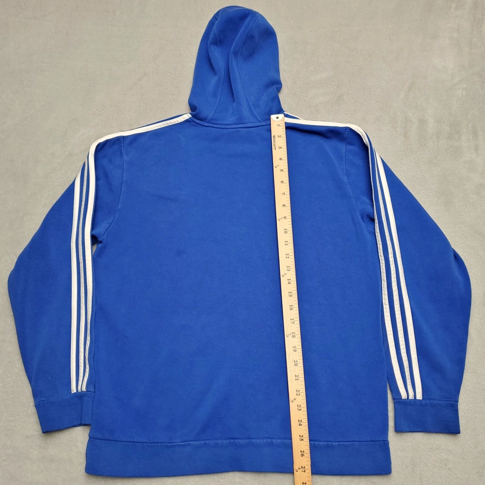 Adidas Adidas Hoodie Mens M Blue Spellout Logo Front Long Sleeve Hooded Pullover Size US M / EU 48-50 / 2 - 7 Thumbnail