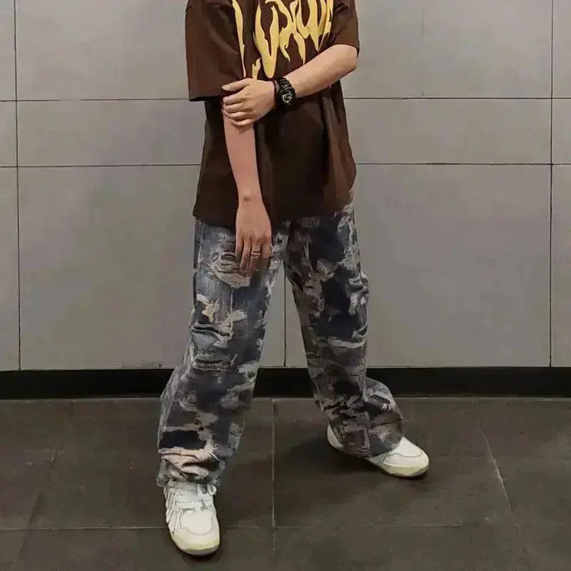 Japanese Brand High Street Straight Loose Gothic y2k Jeans Trousers Size US 32 / EU 48 - 4 Thumbnail