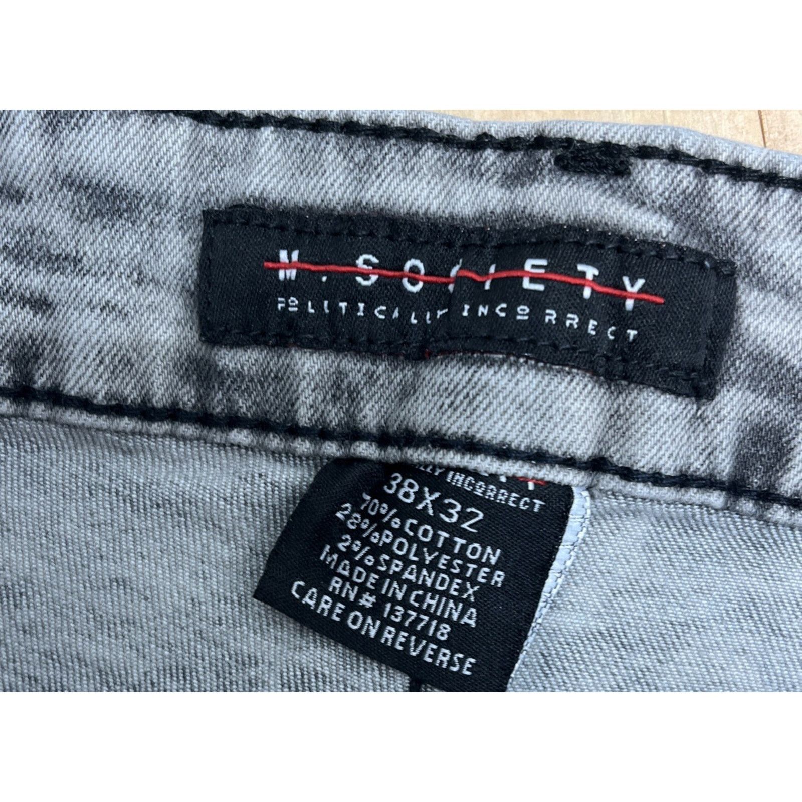 Other M. Society Politically Incorrect Gray Moto Jeans 38x32 Size 38" / US 16 / IT 52 - 3 Thumbnail