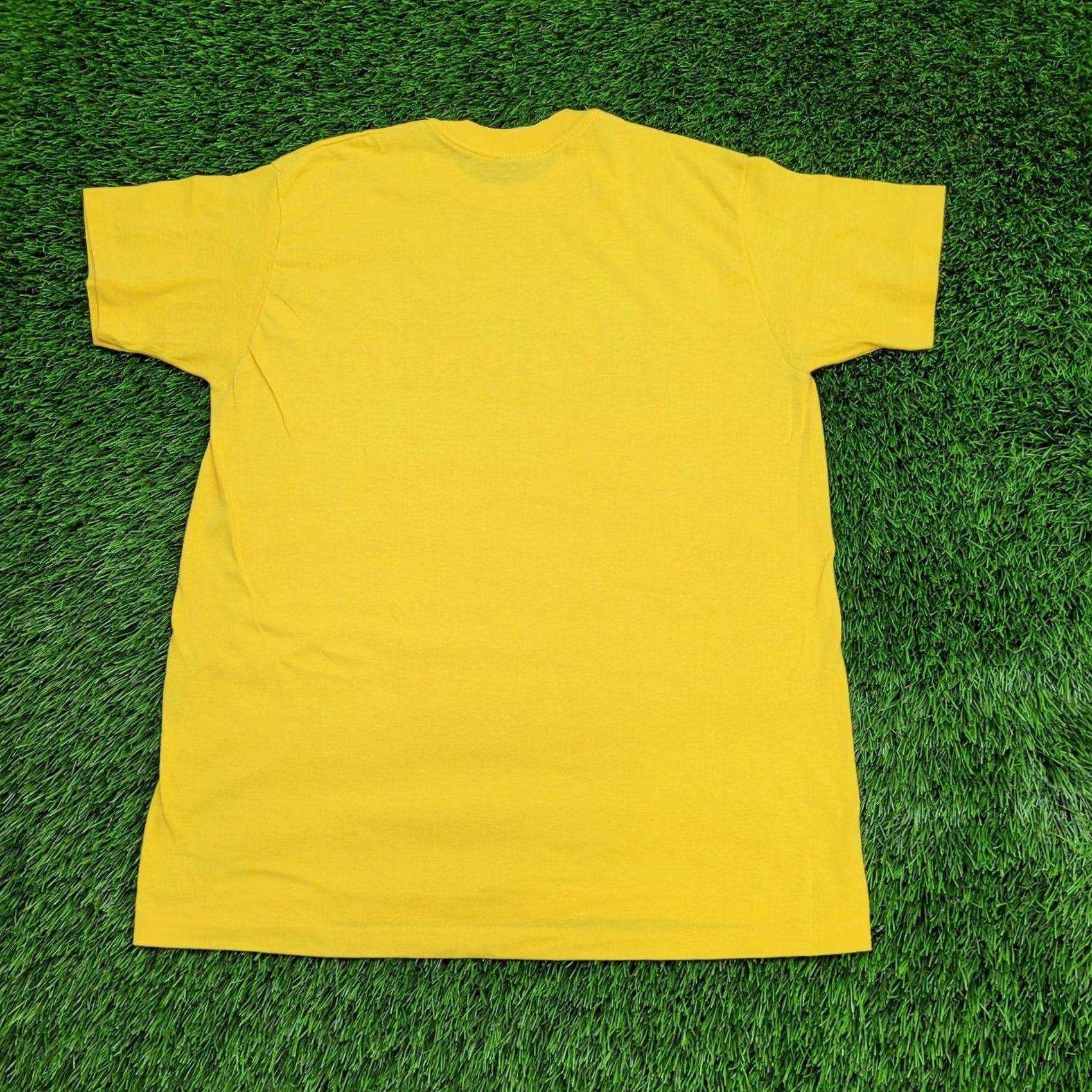 Vintage VINTAGE Stedman Sport-T Ciganik Shirt M/L 20x27 USA Single-Stitch Graphic Tee Yellow Crew Neck Short Sleeve Knit Cotton Polyester T-Shirt 80s Mens Size US L / EU 52-54 / 3 - 7 Thumbnail