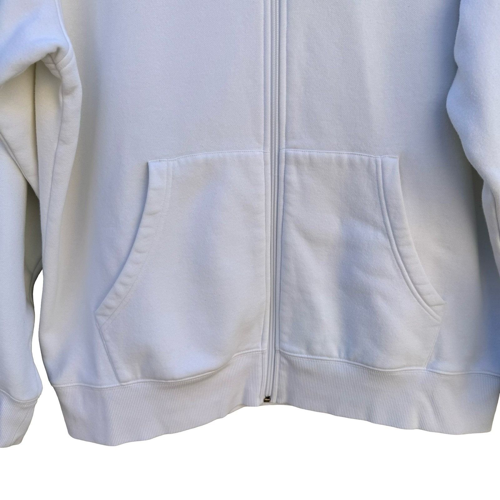 Adidas Adidas Mens XL Full Zip Hoodie White Fleece Lined 3-Stripe E Size US XL / EU 56 / 4 - 13 Thumbnail