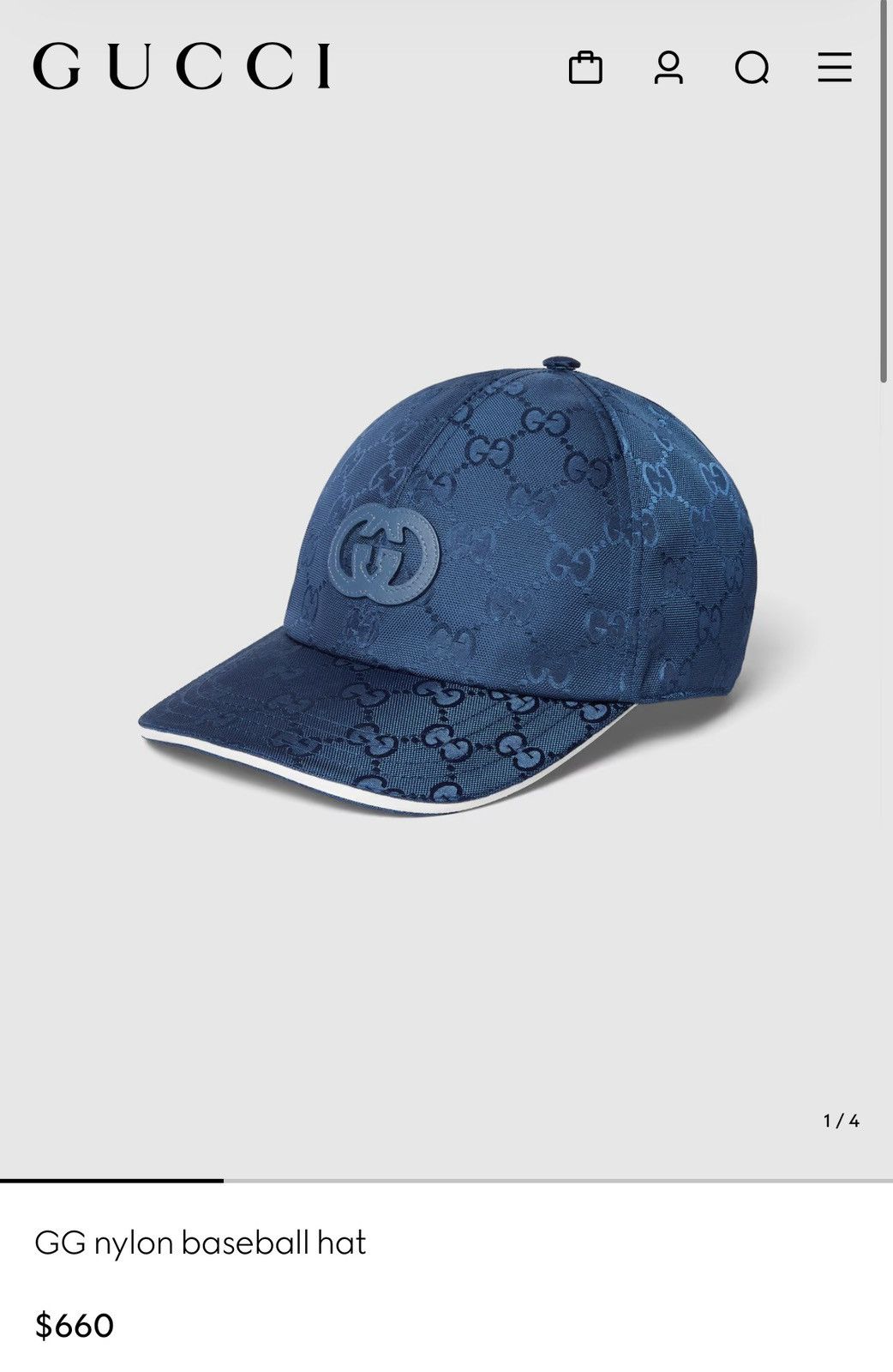 Gucci GG nylon baseball hat Size ONE SIZE - 12 Thumbnail