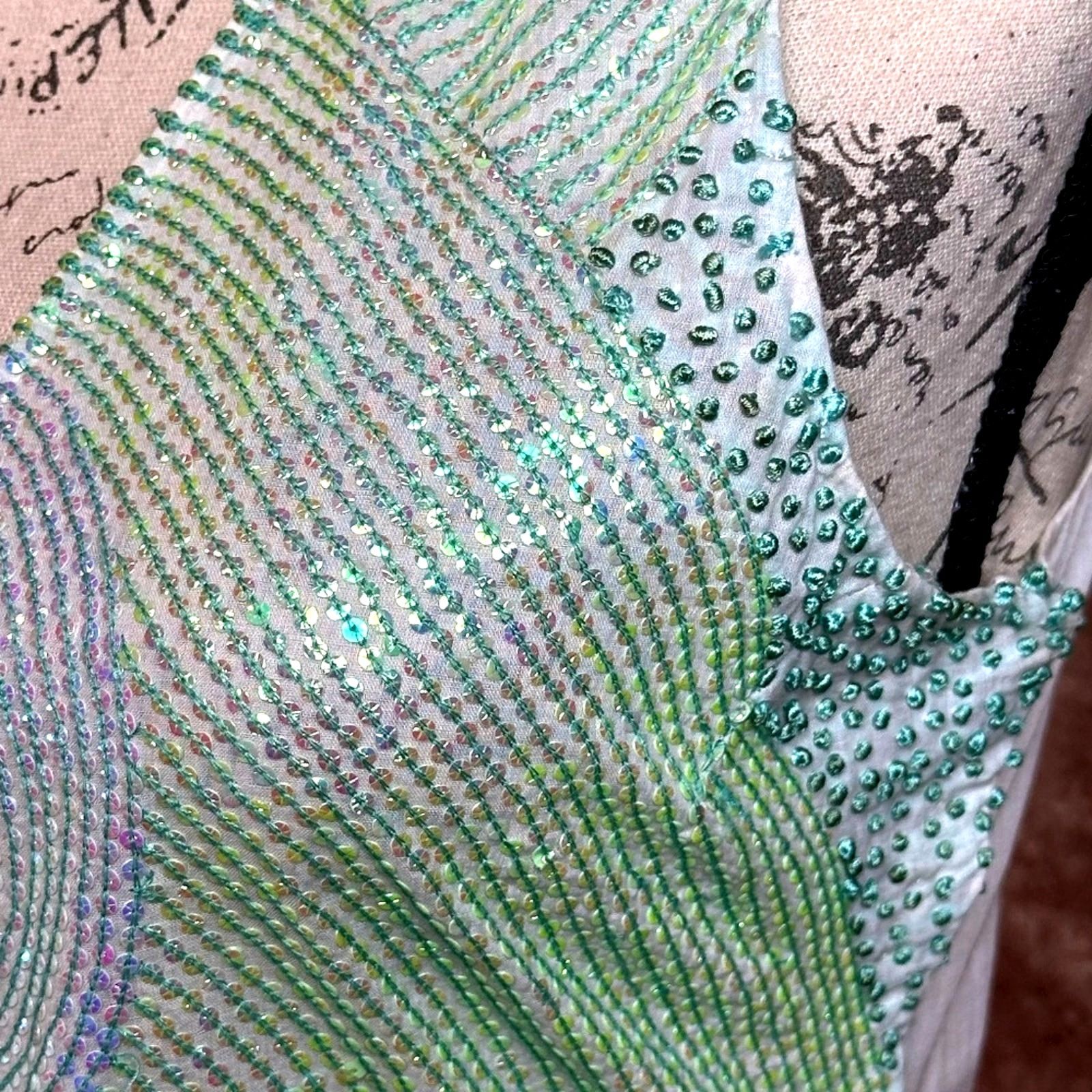 Other Nougat London Sequined Tie Back Top Blue/Turquoise/Green 2 Size XS / US 0-2 / IT 36-38 - 6 Thumbnail