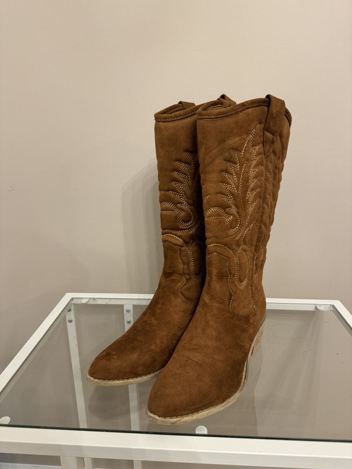 Leather Kozaki Boots suede 39 Spain style boots shoes cowboys hype Size US 8 / IT 38 - 2 Thumbnail