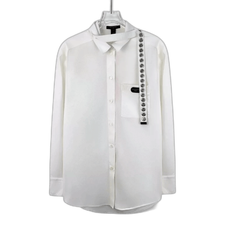 Louis Vuitton Louis Vuitton White Cotton Long Sleeve Shirt -2505 Size S / US 4 / IT 40 - 1 Thumbnail