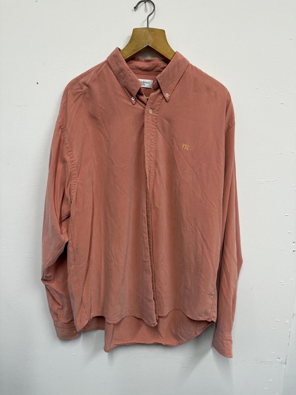Yves Saint Laurent Yves Saint Laurent Pour Homme Button-Up Shirt XL Rust Orange Size US XL / EU 56 / 4 - 1 Thumbnail