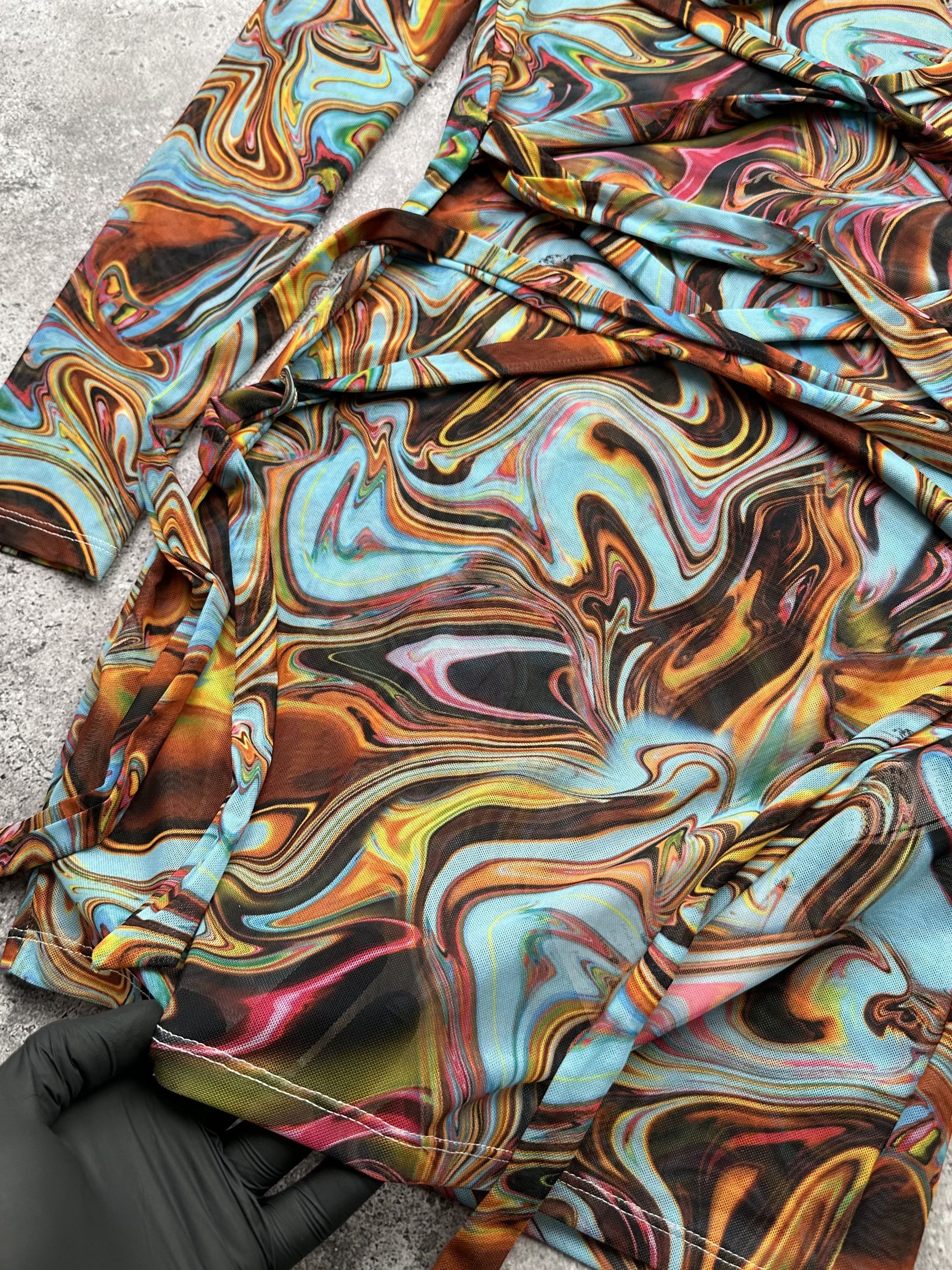Japanese Brand Printed Dress C205(V382) Size M / US 6-8 / IT 42-44 - 4 Thumbnail