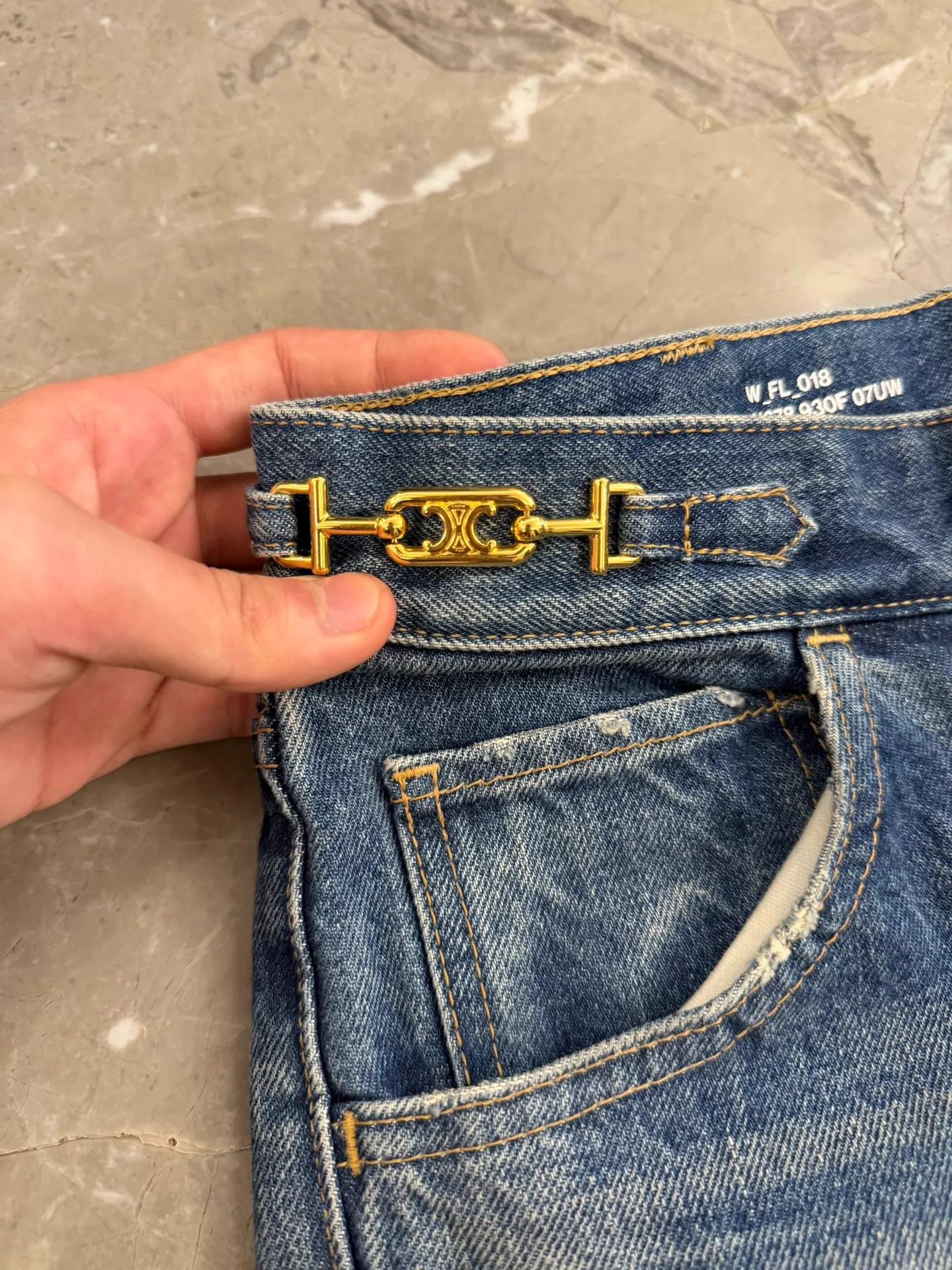 Celine Celine Hedi Slimane FL018 Gold Lock Flared Jeans 27 (Lisa) Size 27" / US 4 / IT 40 - 3 Thumbnail