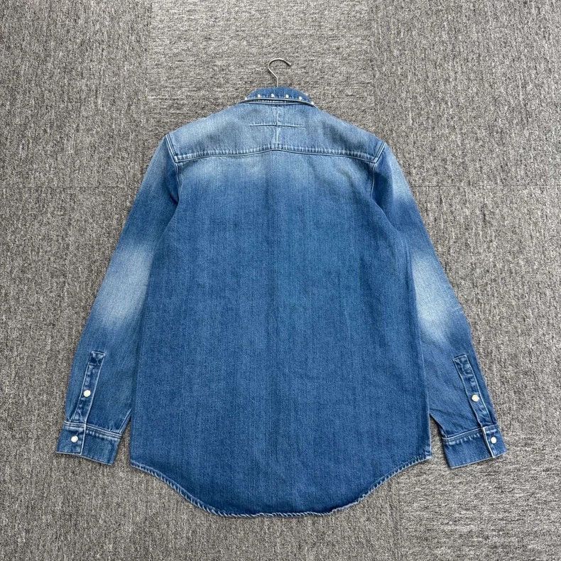 Givenchy Givenchy Water-washed distressed studded denim shirt Size US L / EU 52-54 / 3 - 5 Thumbnail