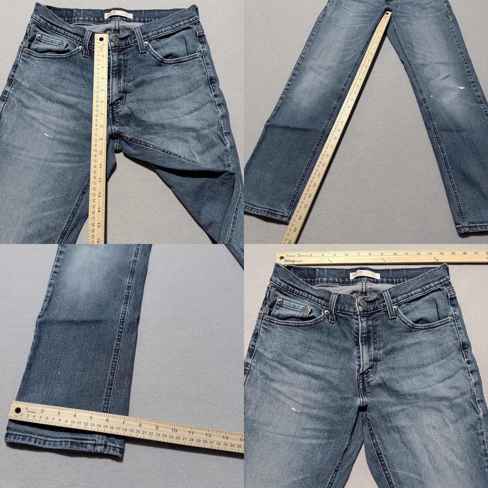 Vintage Signature by Levi Strauss Athletic Jeans Men Blue Distressed 30x32 Jeans Size US 30 / EU 46 - 9 Thumbnail