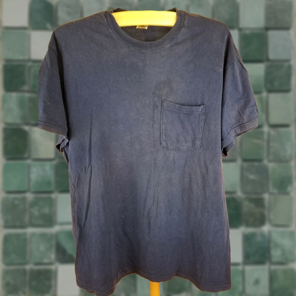 Fruit Of The Loom VINTAGE 90' FRUIT OF THE LOOM BLACK T-SHIRT XL ONE POCKET COTTON THIN Mens Size US XL / EU 56 / 4 - 1 Thumbnail