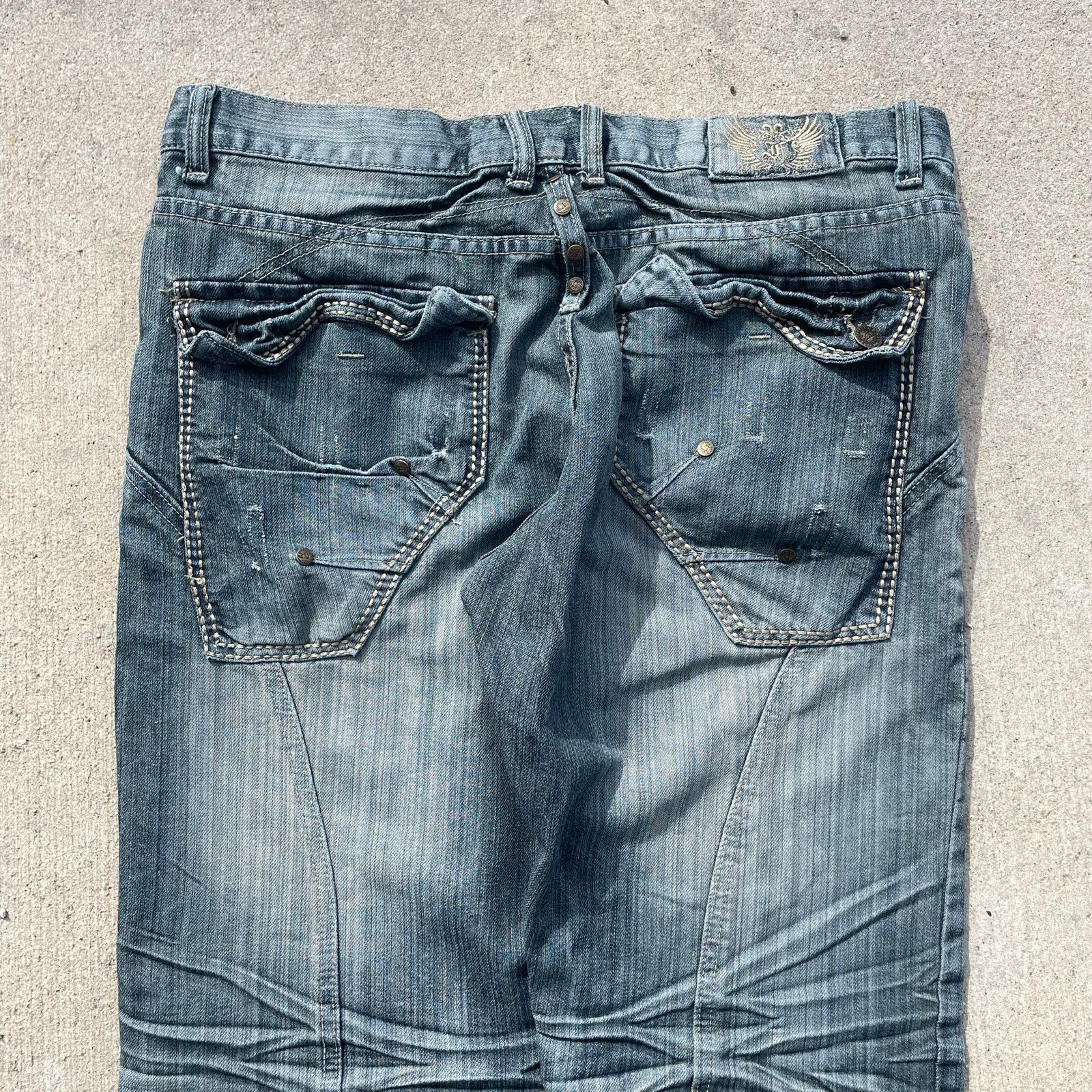 Vintage F.U.S.A.I. Jeans 36x31.5 Distressed Denim Y2K Faded Blue Size US 36 / EU 52 - 2 Thumbnail