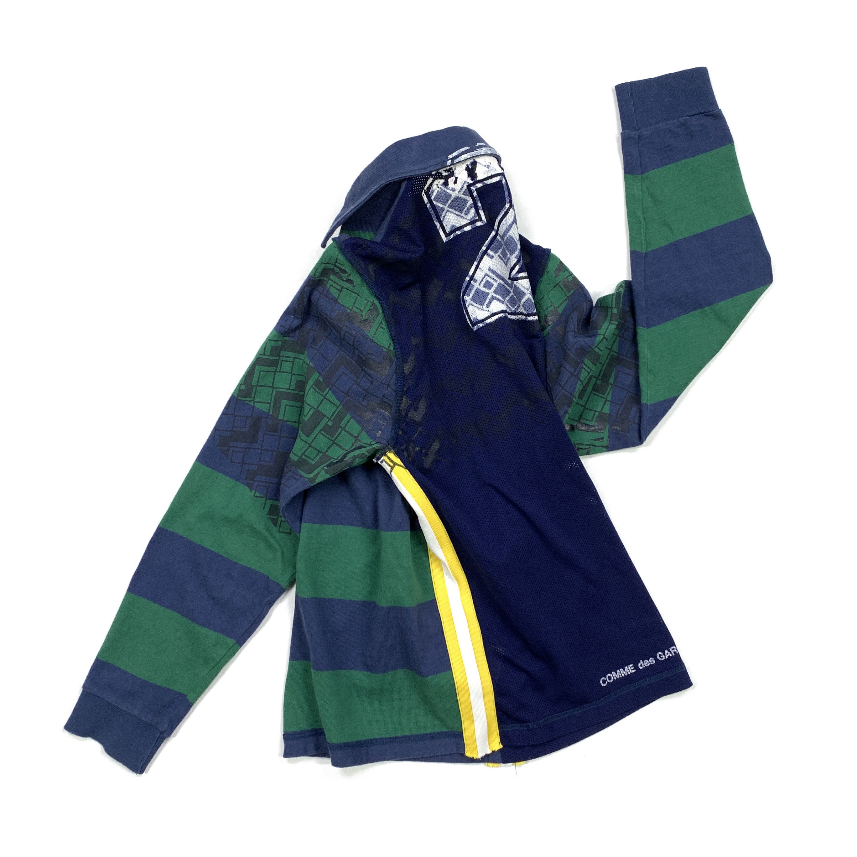 Comme des Garcons 00s Hybrid Rugby Polo Shirt / Mesh Jersey Size US M / EU 48-50 / 2 - 2 Thumbnail