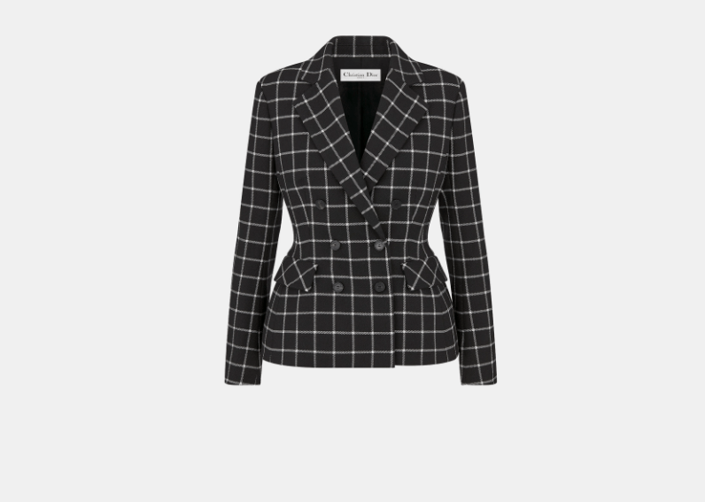 Dior o1w1db11225 451V64 Fitted Jacket in Black/White Size XS / US 0-2 / IT 36-38 - 1 Thumbnail