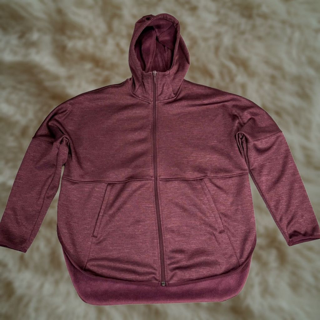 The North Face The North Face Womens Hooded Zip Front Sweatshirt M Burgundy Fleece Lined Size M / US 6-8 / IT 42-44 - 1 Thumbnail
