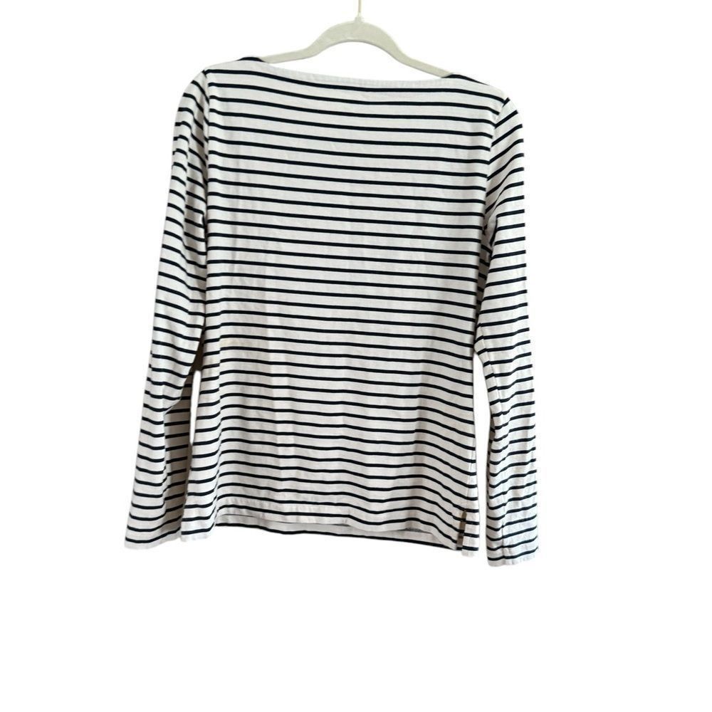 Other J. Crew Black and White Fitted Long Sleeve Tee Size M / US 6-8 / IT 42-44 - 2 Thumbnail