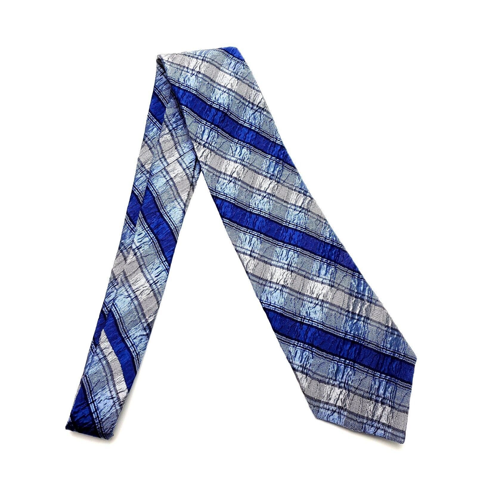 Stafford Stafford Performance Silk Tie Blue Striped Woven Size ONE SIZE - 6 Thumbnail
