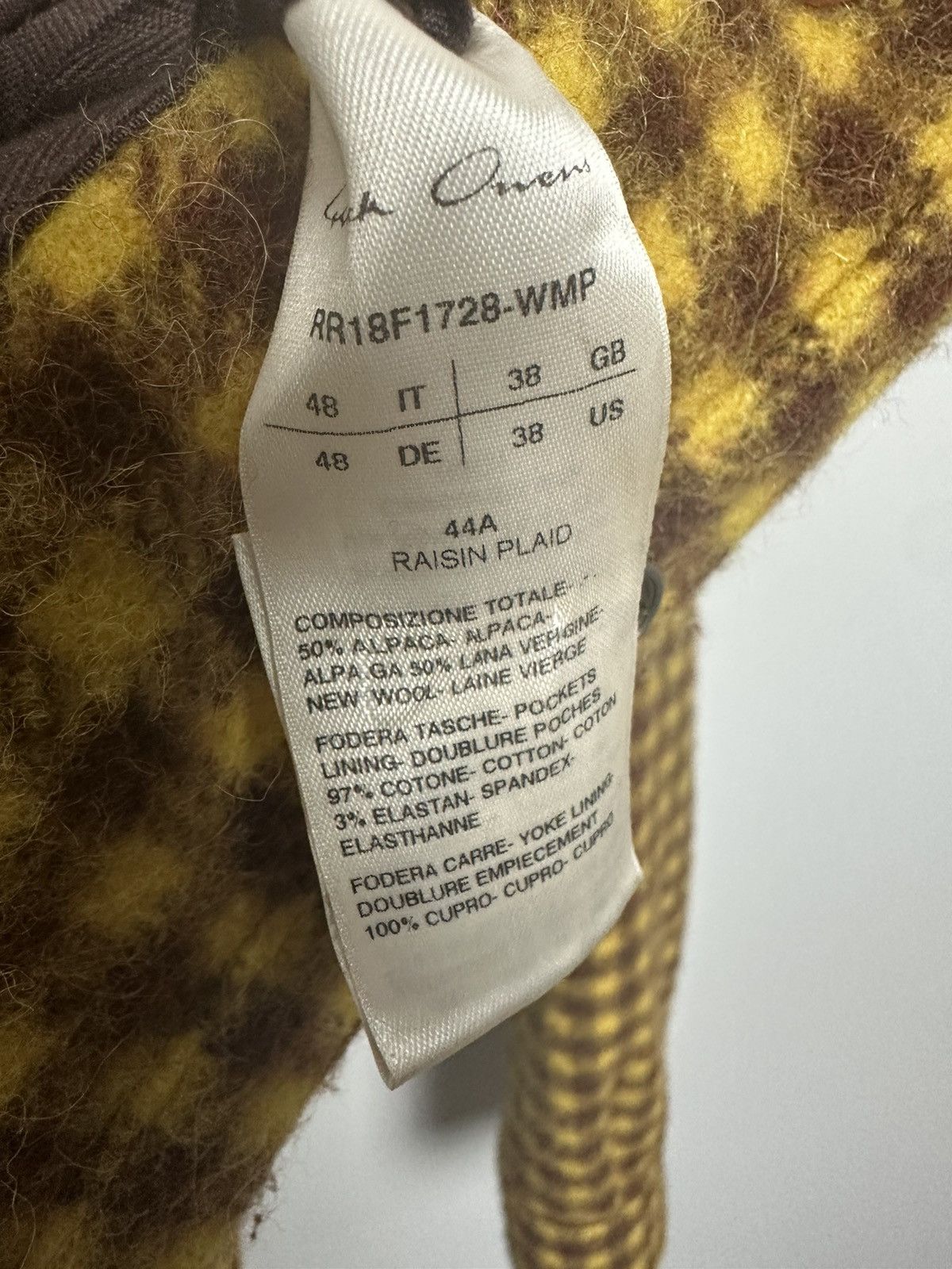 Rick Owens FW18 ‘SISYPHUS’ Raisin Plaid Flannel Overshirt Size US M / EU 48-50 / 2 - 9 Thumbnail