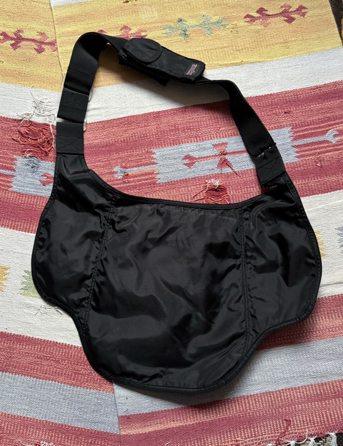 Jansport Vintage 90’s Jansport y2k Tactical Black Nylon Shoulder Bag Size ONE SIZE - 5 Thumbnail