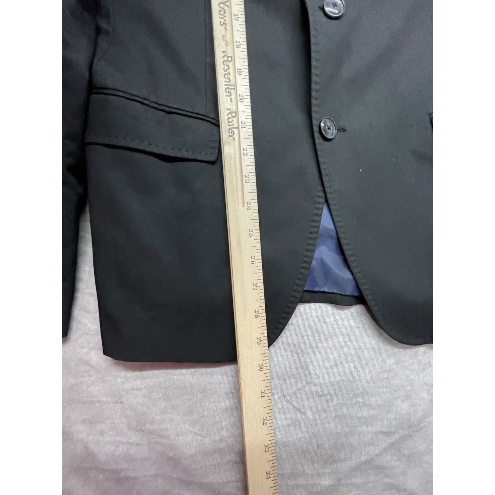 Other ZARA MAN Black Suit Jacket Blazer USA 40 Slim Fit Blue Lined Size 40R - 7 Thumbnail