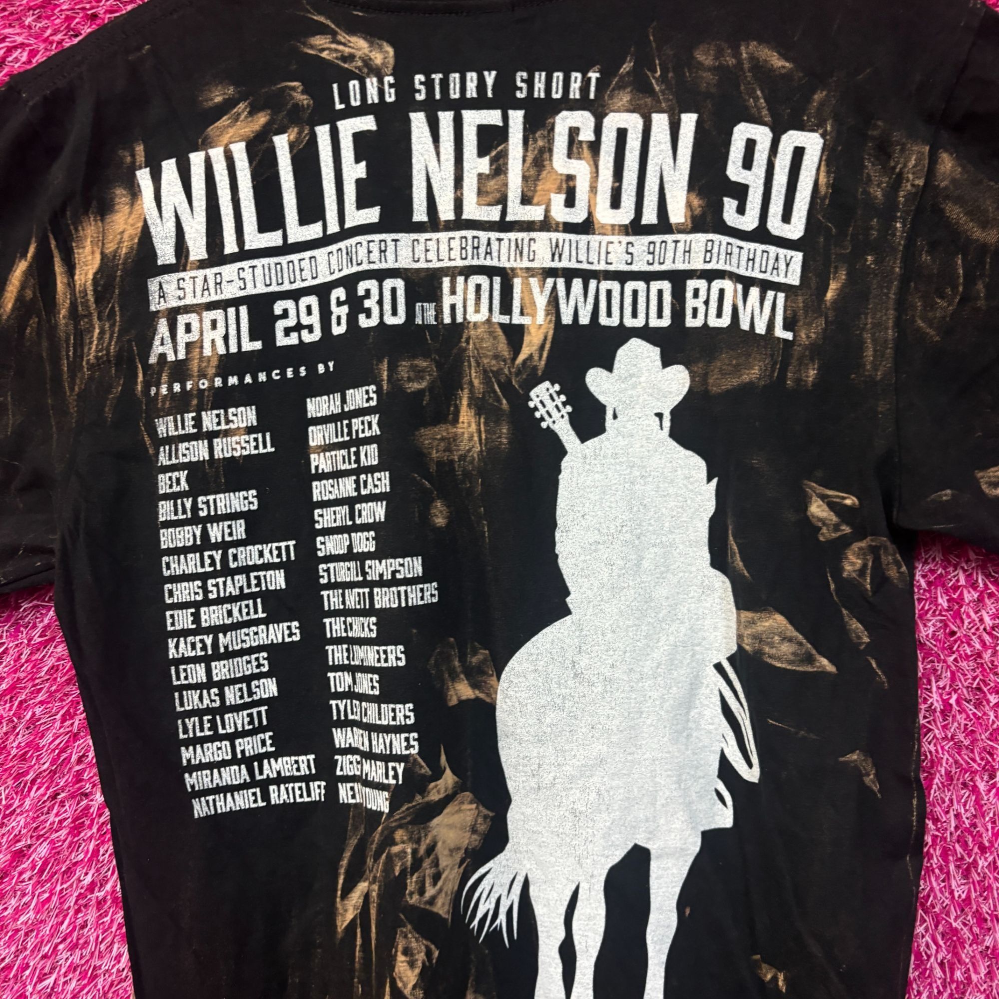 Other Willie Nelson Hollywood Bowl 90th Bday Bleach Dye Tshirt siz Size US S / EU 44-46 / 1 - 6 Thumbnail