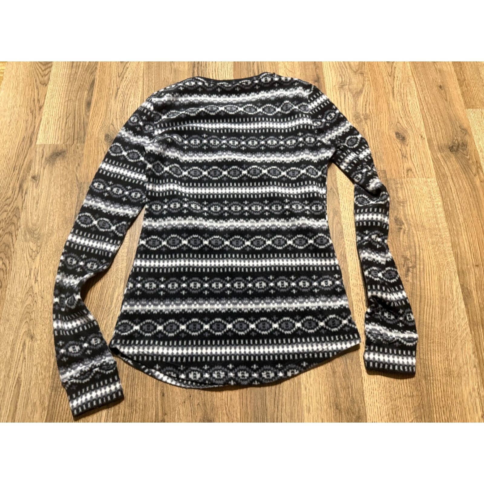 Vintage Climate Right by CuddlDuds Shirt Womens Small Long Sleeve Grey White Black Size S / US 4 / IT 40 - 2 Thumbnail