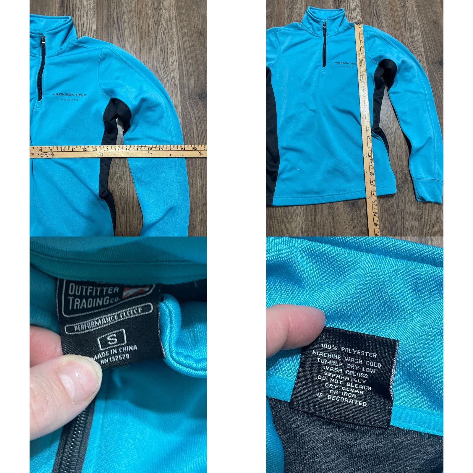 Vintage Outfitter Trading Co. Sweatshirt Women’s Size Small Blue Black 1/4 Zip Pullover Long Sleeve Casual Regular 1/4 Zip Size S / US 4 / IT 40 - 8 Thumbnail