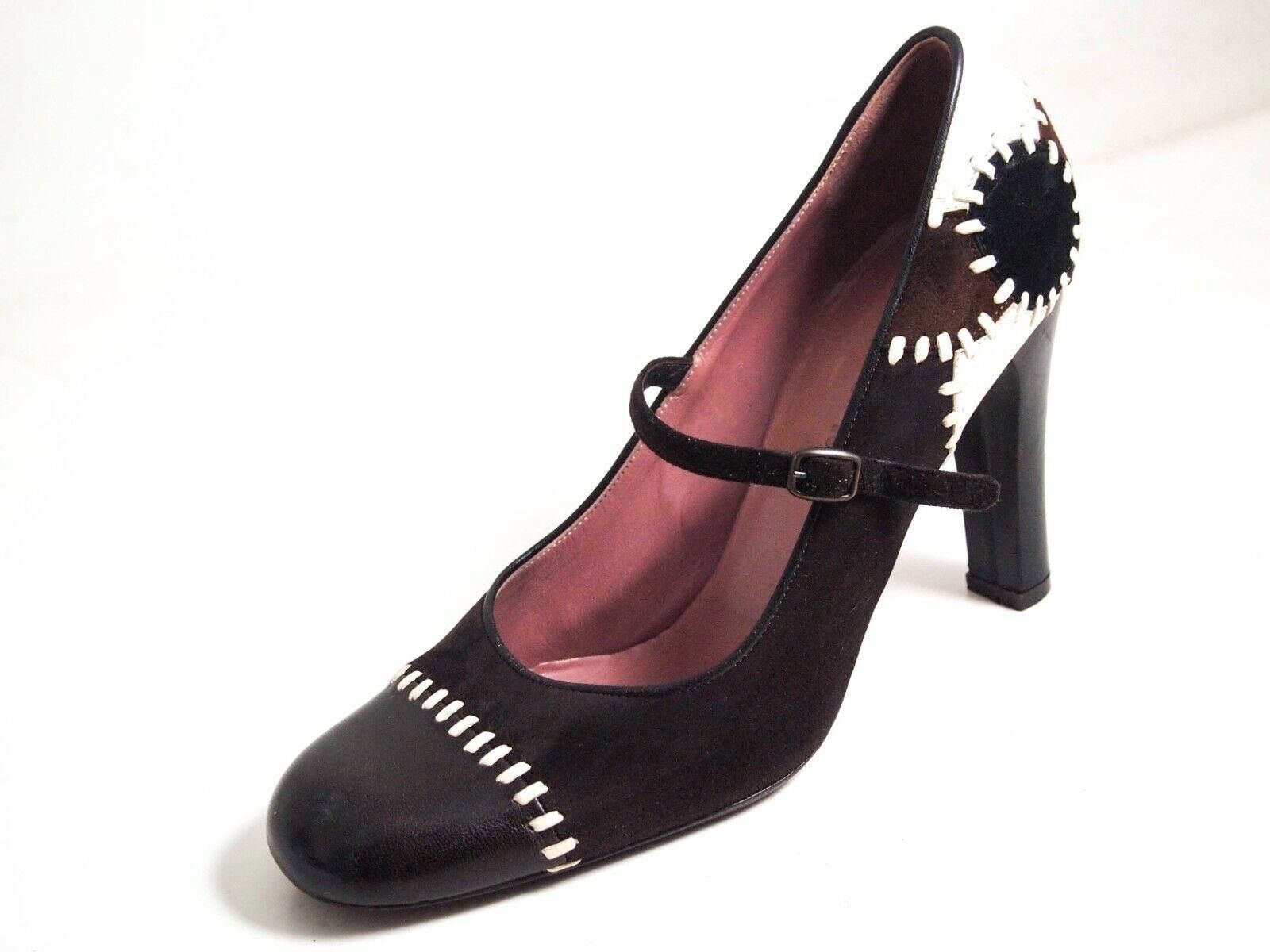 Marni Mary Jane Heels Brown Suede Leather US 8.5 EU 38.5