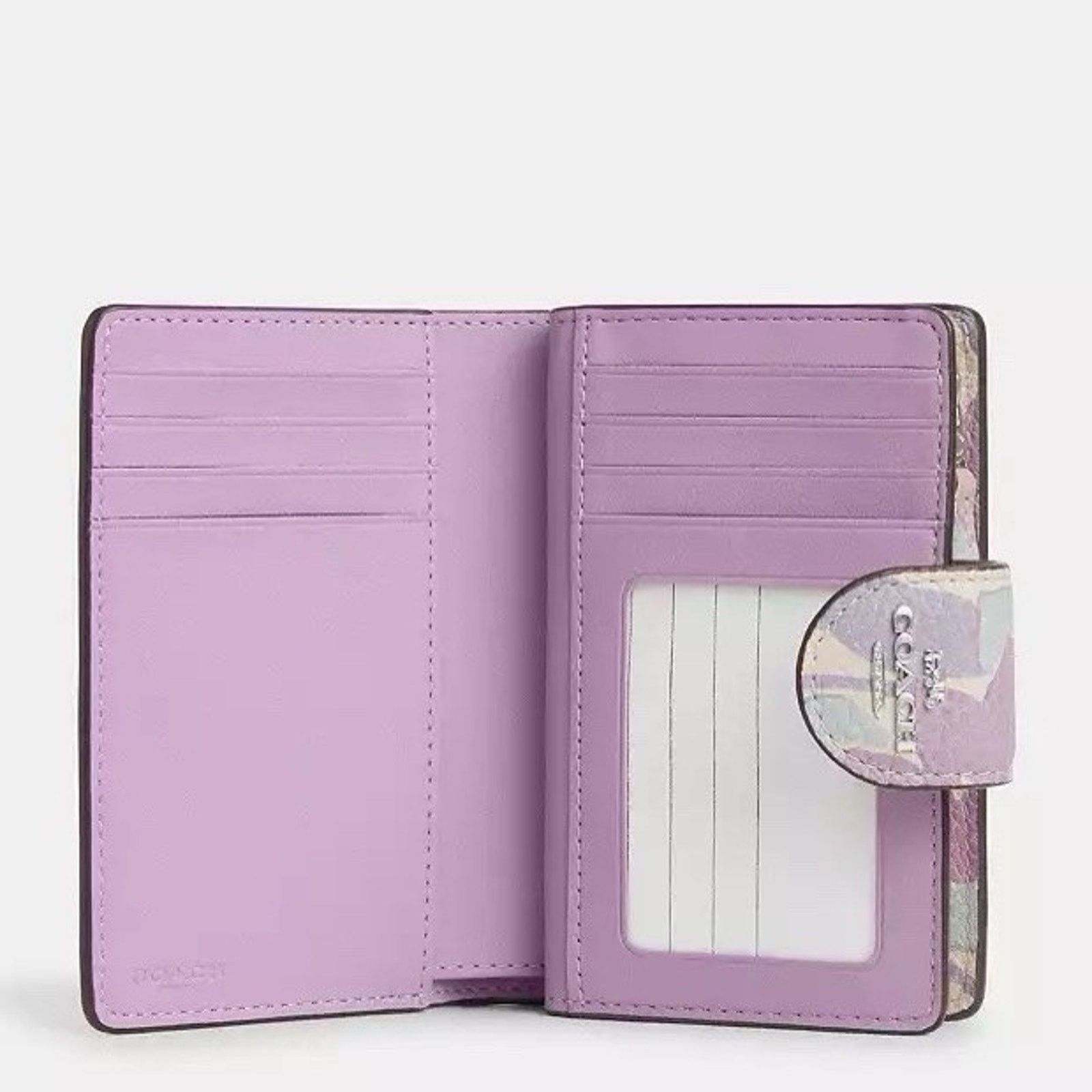 Coach NWT Coach Medium Corner Zip Wallet CBO31 Silver/Ivory Multi Size ONE SIZE - 9 Thumbnail