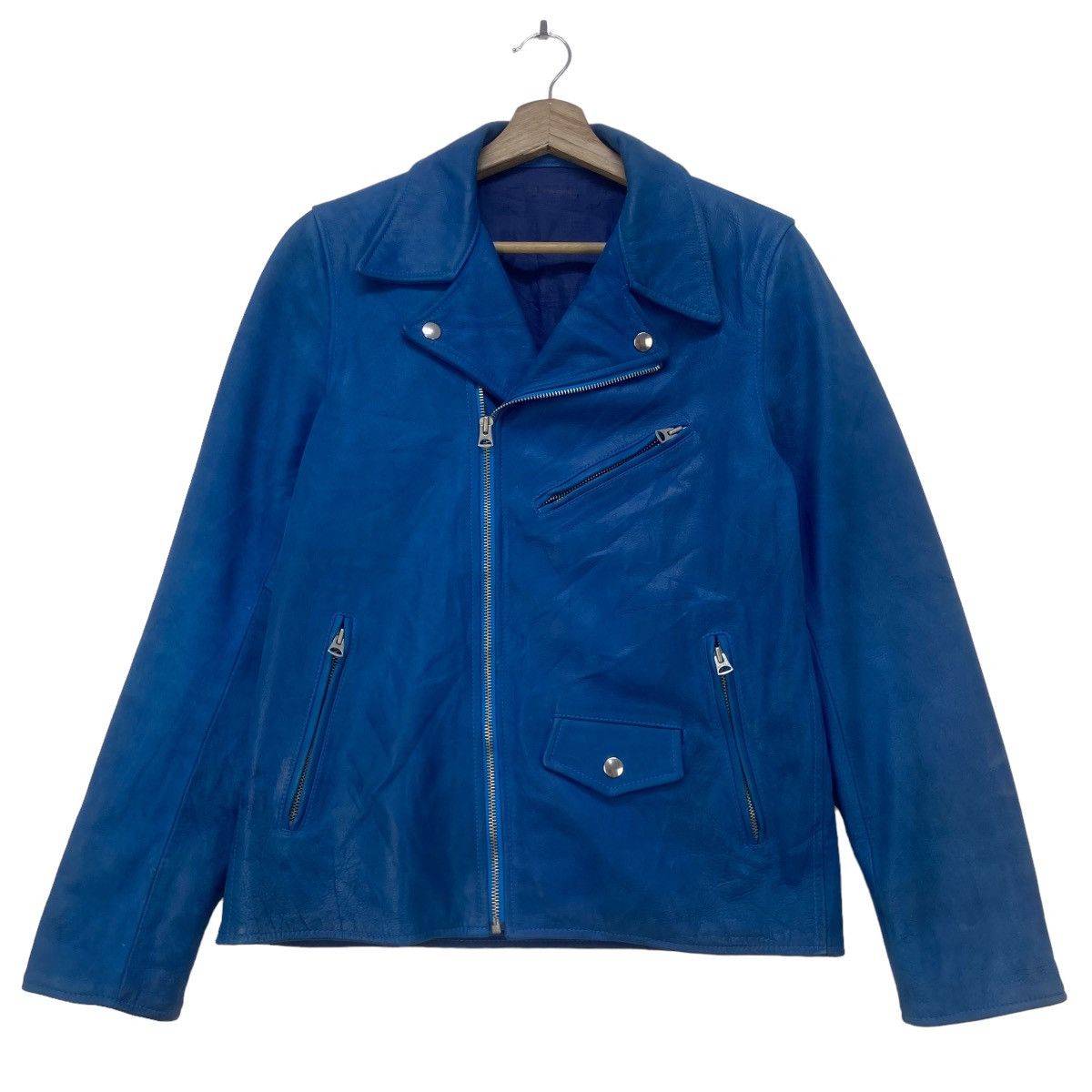 Japanese Brand Browny Japan Double Collar Cow Leather Biker Jacket Size US XS / EU 42 / 0 - 2 Thumbnail